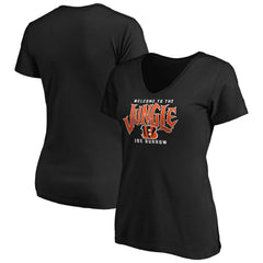 Joe Burrow Cincinnati Bengals Women's Jungle Joe V-Neck T-Shirt - Black on sale