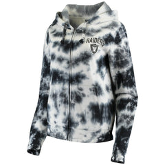 Las Vegas Raiders New Era Women's Tie Dye Fleece Full-Zip Hoodie - Black sale
