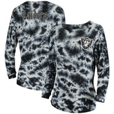 Las Vegas Raiders New Era Women's Tie-Dye Long Sleeve T-Shirt - Black cheap