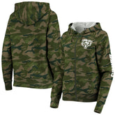 Chicago Bears New Era Women's Raglan Full-Zip Hoodie - Camo outlet