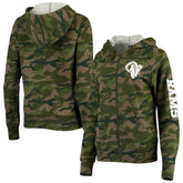 Los Angeles Rams New Era Women's Raglan Full-Zip Hoodie - Camo for sale