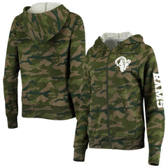 Los Angeles Rams New Era Women's Raglan Full-Zip Hoodie - Camo for sale