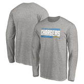 Los Angeles Chargers On Side Stripe Long Sleeve T-Shirt - Heathered Gray discount