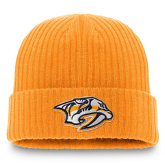 Nashville Predators Fanatics Core Primary Logo Cuffed Knit Hat Gold