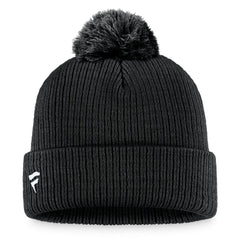 Pittsburgh Penguins Fanatics Primary Logo Cuffed Knit Hat with Pom Black
