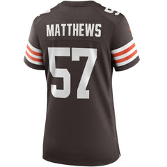 Clay Matthews Cleveland Browns Women's Game Retired Player Jersey - Brown | Nike online
