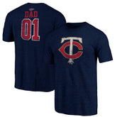 Minnesota Twins Father's Day Greatest Dad Tri-Blend T-Shirt - Navy