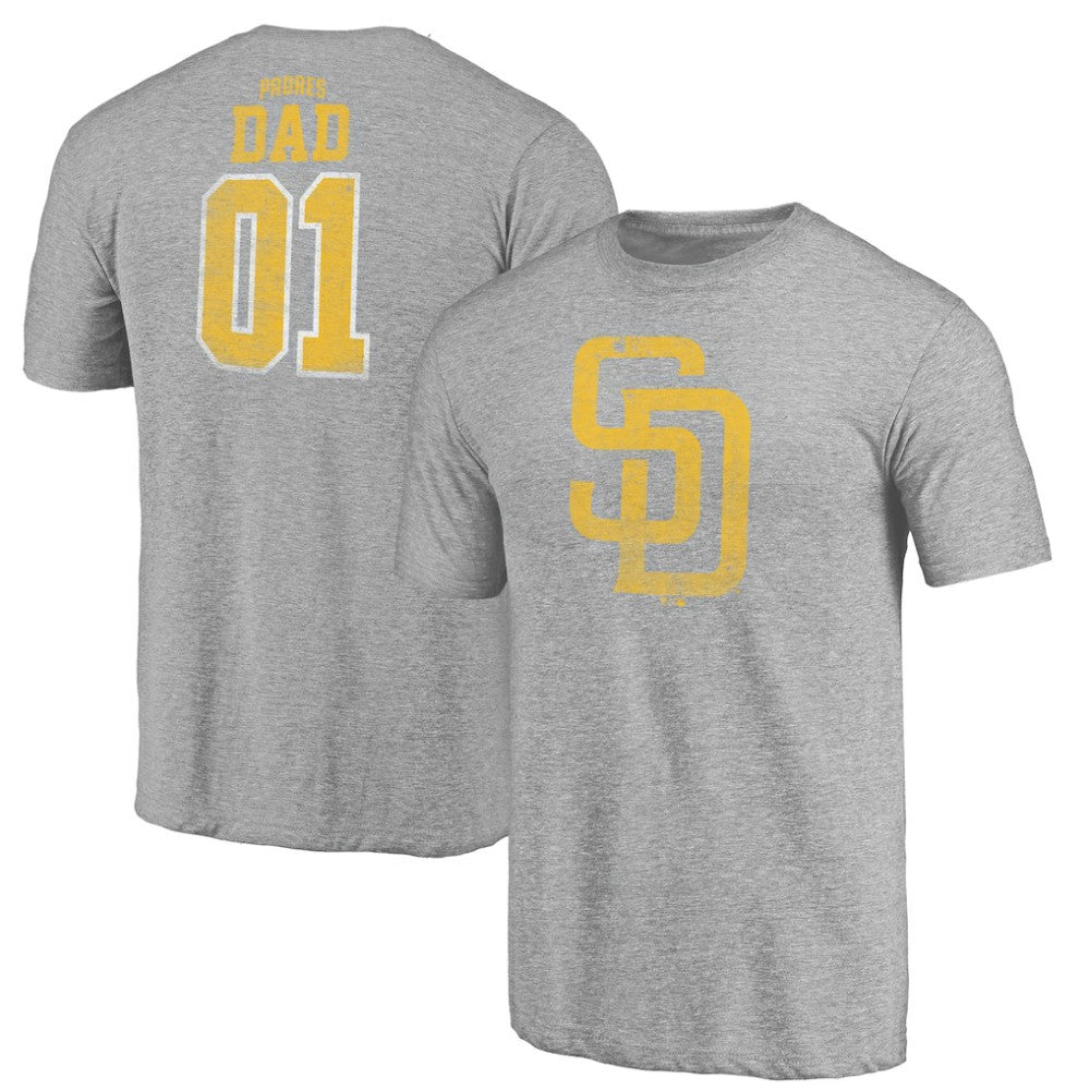 San Diego Padres Father's Day Greatest Dad Tri-Blend T-Shirt - Gray