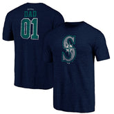 Seattle Mariners Father's Day Greatest Dad Tri-Blend T-Shirt - Navy