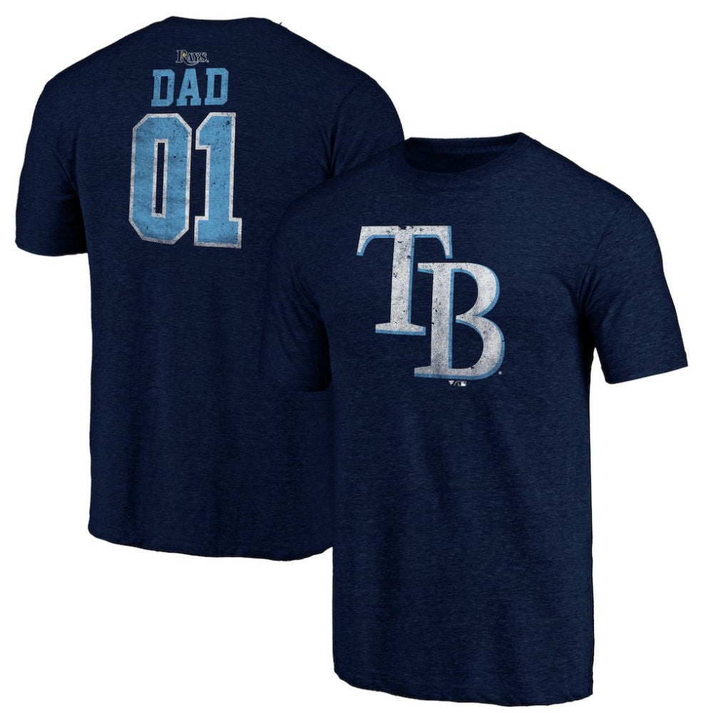 Tampa Bay Rays Father's Day Greatest Dad Tri-Blend T-Shirt - Navy