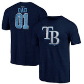 Tampa Bay Rays Father's Day Greatest Dad Tri-Blend T-Shirt - Navy