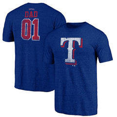 Texas Rangers Father's Day Greatest Dad Tri-Blend T-Shirt - Royal
