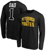 Pittsburgh Pirates Father's Day #1 Dad Long Sleeve T-Shirt - Black