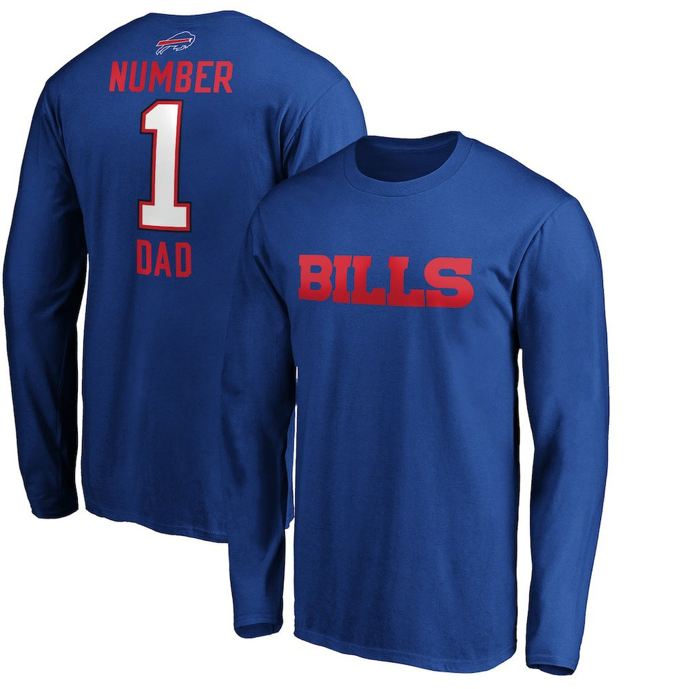 Buffalo Bills #1 Dad Long Sleeve Team Logo T-Shirt - Royal for sale
