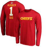 Kansas City Chiefs #1 Dad Long Sleeve Team Logo T-Shirt - Red sale