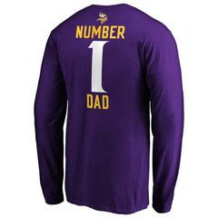 Minnesota Vikings #1 Dad Long Sleeve Team Logo T-Shirt - Purple sale