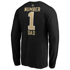 New Orleans Saints #1 Dad Long Sleeve Team Logo T-Shirt - Black on sale