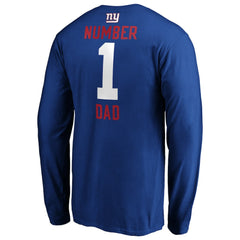 New York Giants #1 Dad Long Sleeve Team Logo T-Shirt - Royal sale