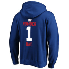 New York Giants #1 Dad Pullover Hoodie - Royal sale