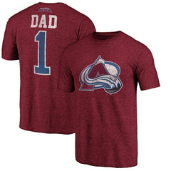 Colorado Avalanche Greatest Dad Tri-Blend T-Shirt Burgundy