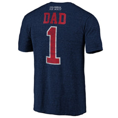 Columbus Blue Jackets Greatest Dad Tri-Blend T-Shirt Navy