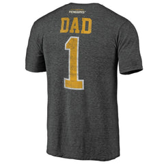 Pittsburgh Penguins Greatest Dad Tri-Blend T-Shirt Charcoal