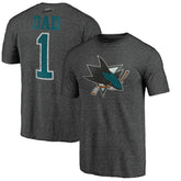 San Jose Sharks Greatest Dad Tri-Blend T-Shirt Charcoal