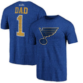 St. Louis Blues Greatest Dad Tri-Blend T-Shirt Blue