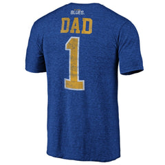 St. Louis Blues Greatest Dad Tri-Blend T-Shirt Blue