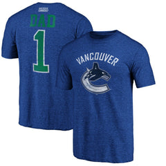 Vancouver Canucks Greatest Dad Tri-Blend T-Shirt Blue
