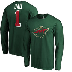 Minnesota Wild #1 Dad Long Sleeve T-Shirt Green
