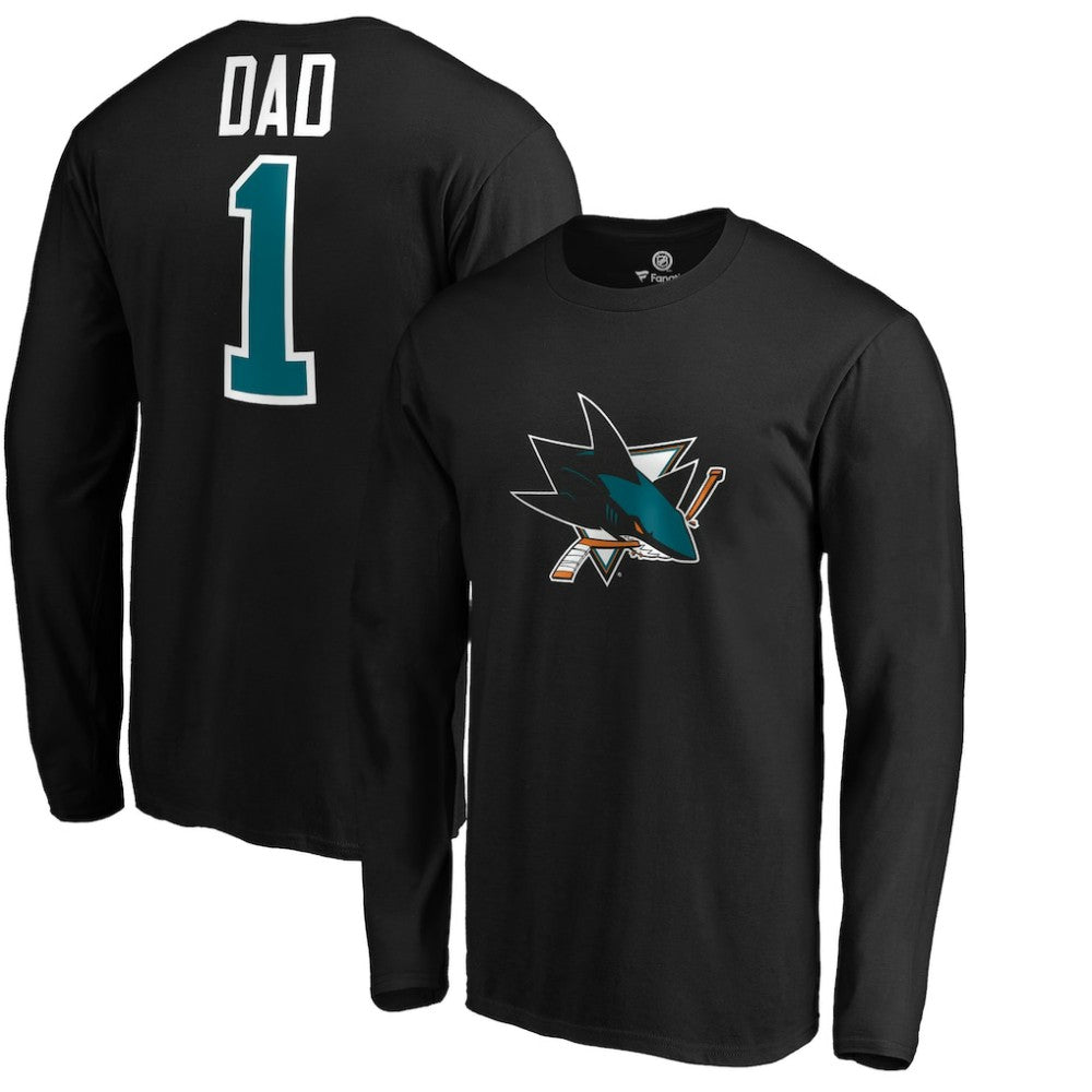 San Jose Sharks #1 Dad Long Sleeve T-Shirt Black