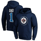 Winnipeg Jets #1 Dad Pullover Hoodie Navy