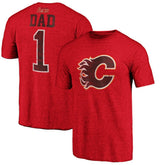 Calgary Flames Greatest Dad Tri-Blend T-Shirt Red