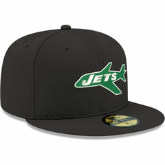 New York Jets New Era Omaha Throwback 59FIFTY Fitted Hat - Black for sale