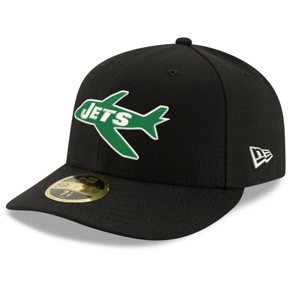 New York Jets New Era Omaha Throwback Low Profile 59FIFTY Fitted Hat - Black discount