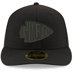 Kansas City Chiefs New Era Alternate Logo Black on Black Low Profile 59FIFTY II Fitted Hat - Black discount