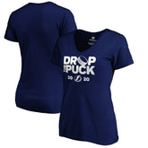 Tampa Bay Lightning Women's Drop the Puck V-Neck T-Shirt Royal