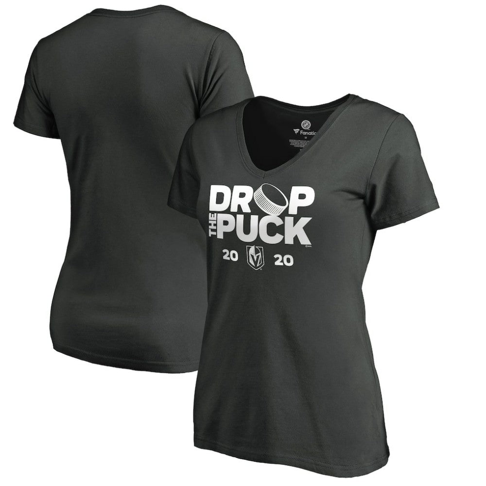Vegas Golden Knights Women's Drop the Puck V-Neck T-Shirt Black