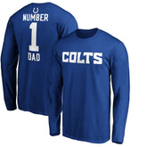 Indianapolis Colts #1 Dad Long Sleeve Team Logo T-Shirt - Royal discount