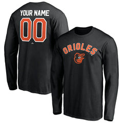 Baltimore Orioles Personalized Winning Streak Name & Number Long Sleeve T-Shirt - Black