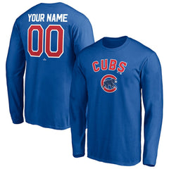 Chicago Cubs Personalized Winning Streak Name & Number Long Sleeve T-Shirt - Royal