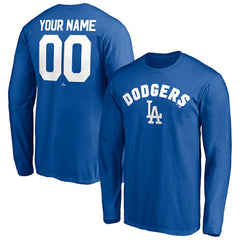 Los Angeles Dodgers Personalized Winning Streak Name & Number Long Sleeve T-Shirt - Royal