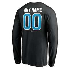 Miami Marlins Personalized Winning Streak Name & Number Long Sleeve T-Shirt - Black