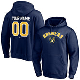 Milwaukee Brewers Personalized Winning Streak Name & Number Pullover Hoodie - Navy