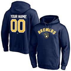 Milwaukee Brewers Personalized Winning Streak Name & Number Pullover Hoodie - Navy