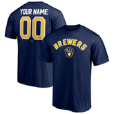 Milwaukee Brewers Personalized Team Winning Streak Name & Number T-Shirt - Navy