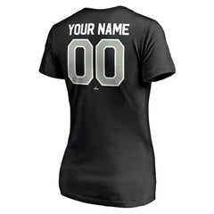 Chicago White Sox Women's Personalized Winning Streak Name & Number V-Neck T-Shirt - Black