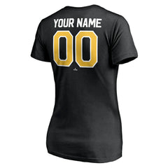 Pittsburgh Pirates Women's Personalized Winning Streak Name & Number V-Neck T-Shirt - Black