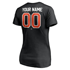 San Francisco Giants Women's Personalized Winning Streak Name & Number V-Neck T-Shirt - Black